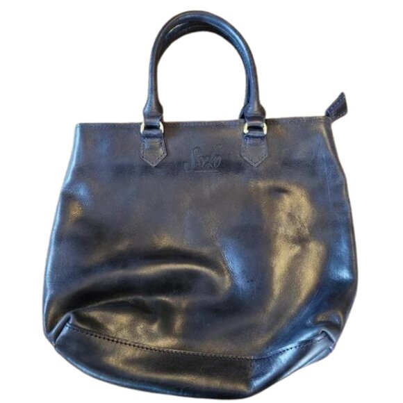 Sseko Vintage Leather Satchel Black Handbag Boho - Picture 3 of 11